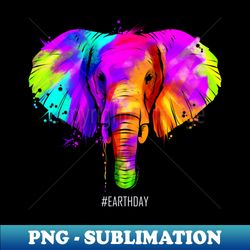 Colorful African Elephant Animal For Earth Day - Artistic Sublimation Digital File - Capture Imagination with Every Detail
