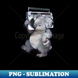 boombox koala - vintage sublimation png download - fashionable and fearless