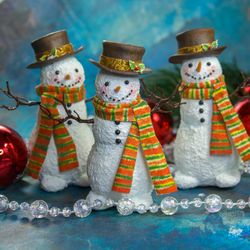 Miniature snowman for dollhouse garden decoration | Dollhouse miniatures | Christmas miniature