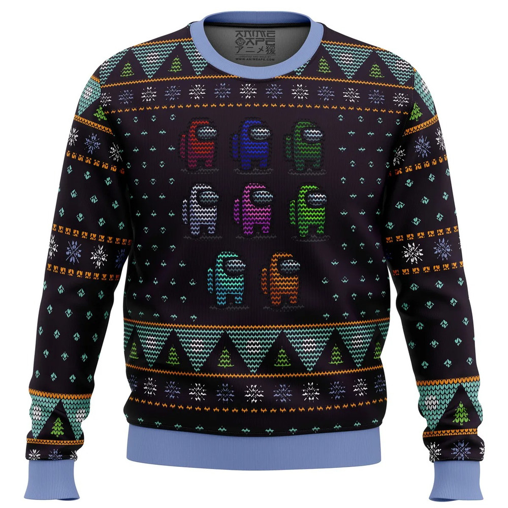 Crewmate Among Us All Over Print Ugly Hoodie 3D Zip Hoodie 3D Ugly Christmas Sweater 3D Fleece Hoodie