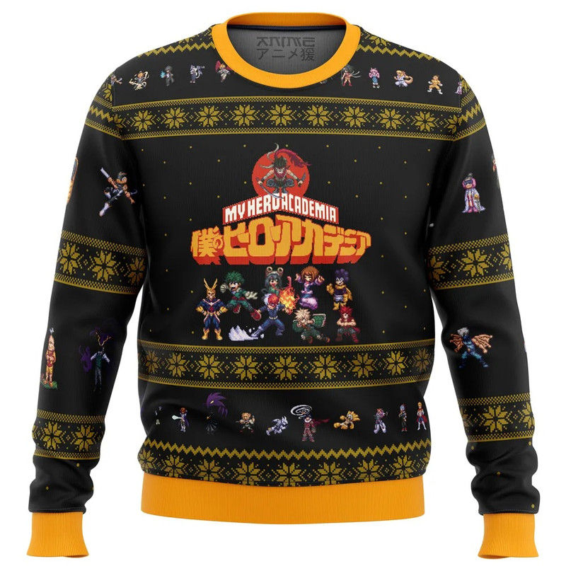 My Hero Academia Boku All Over Print Ugly Hoodie 3D Zip Hoodie 3D Ugly Christmas Sweater 3D Fleece Hoodie