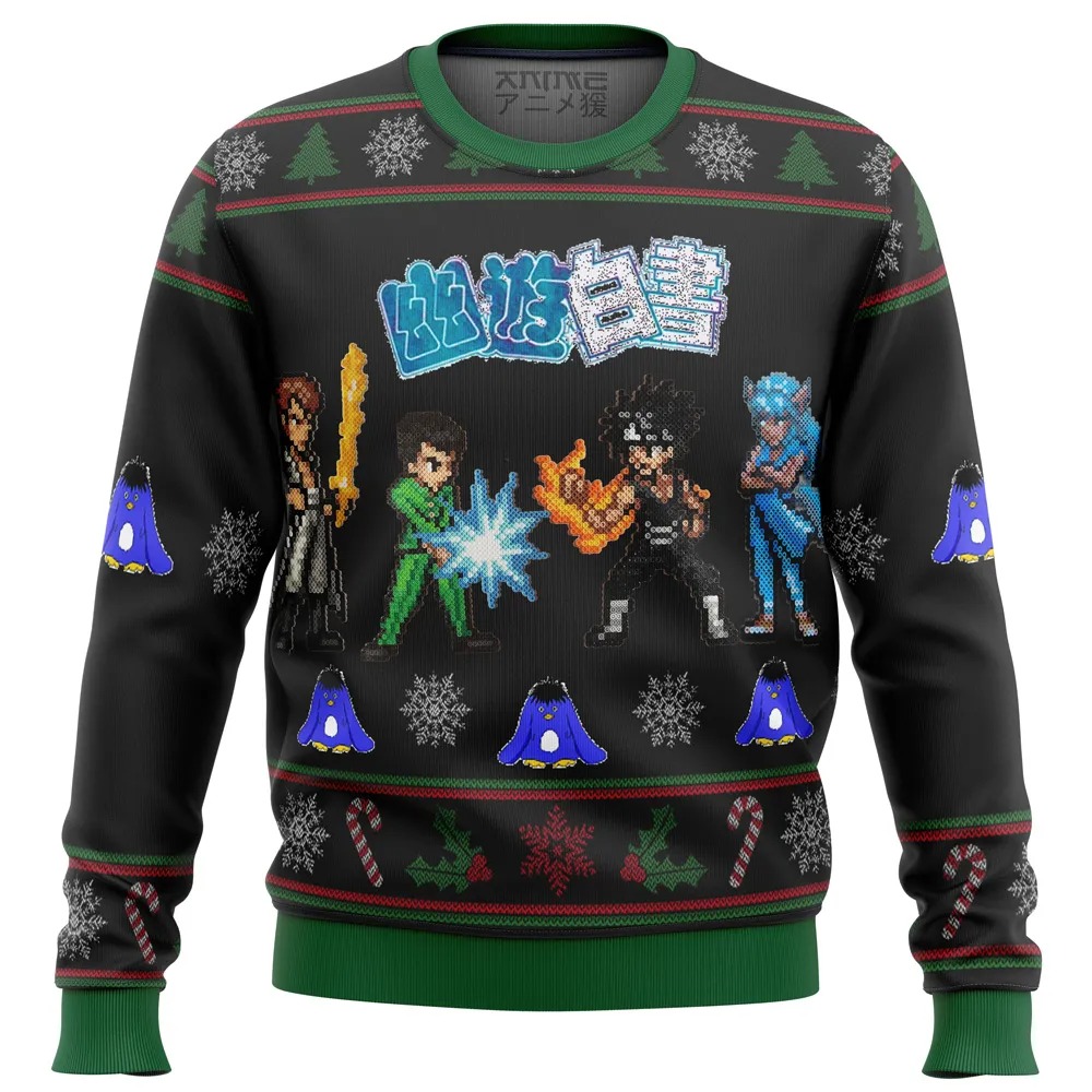 YUYU HAKUSHO Ghost Fighter Character All Over Print Ugly Hoodie 3D Zip Hoodie 3D Ugly Christmas Sweater 3D Fleece Hoodie