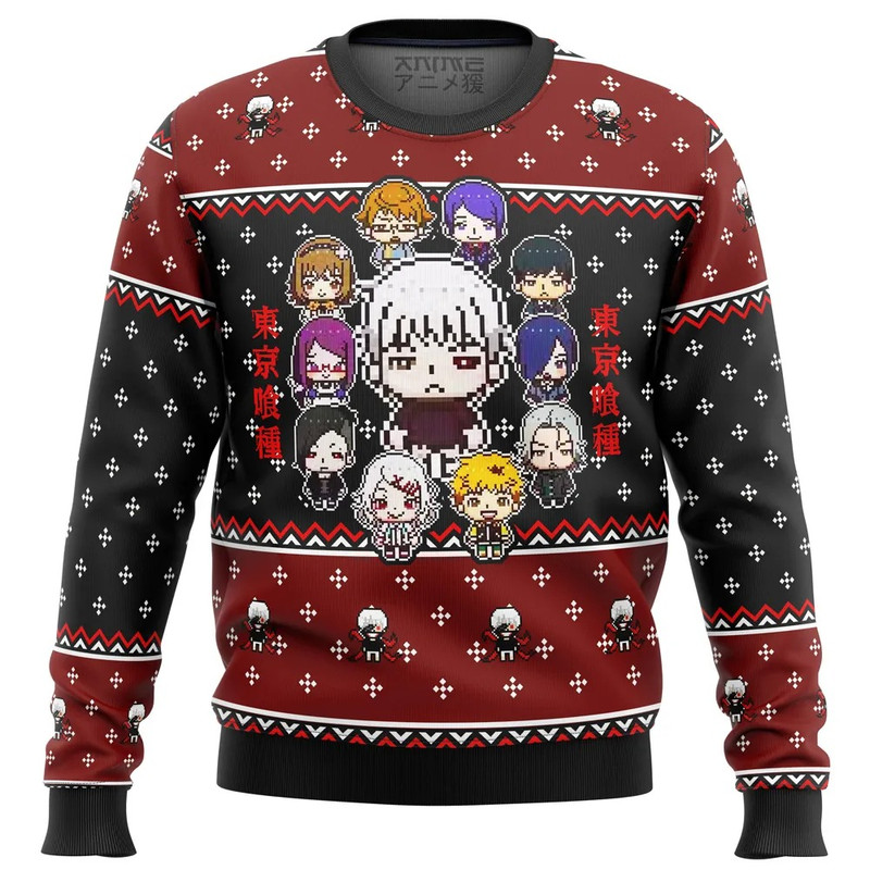 Tokyo Ghoul All Over Print Ugly Hoodie 3D Zip Hoodie 3D Ugly Christmas Sweater 3D Fleece Hoodie