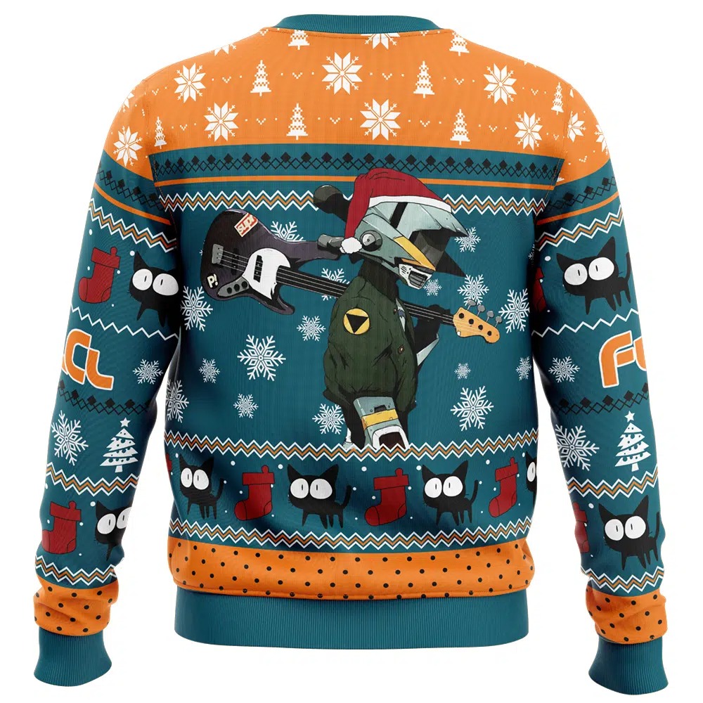 Cool Guitar Canti Fooly Cooly FLCL All Over Print Ugly Hoodie 3D Zip Hoodie 3D Ugly Christmas Sweater 3D Fleece Hoodie