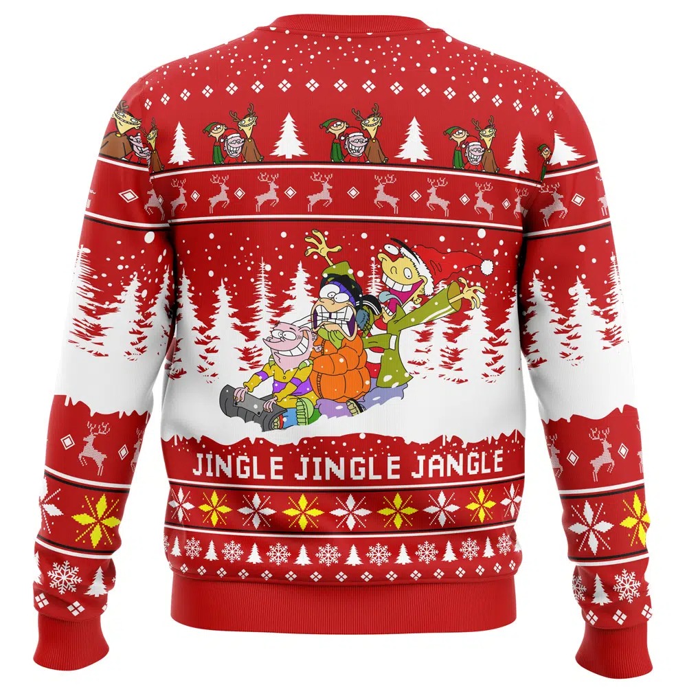 Jingle Jingle Jangle Ed Edd n Eddy All Over Print Ugly Hoodie 3D Zip Hoodie 3D Ugly Christmas Sweater 3D Fleece Hoodie