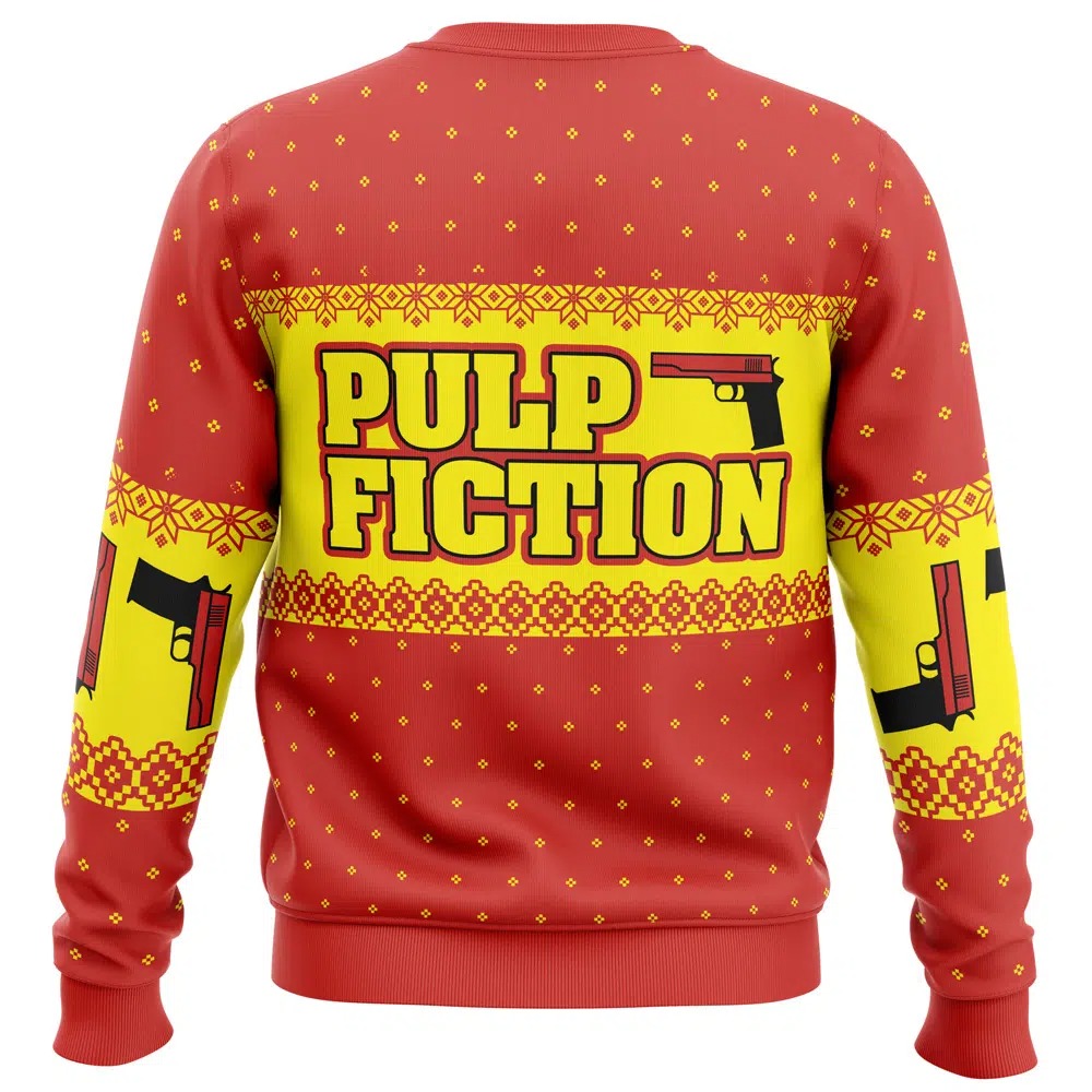 Merry Xmas Again Pulp Fiction All Over Print Ugly Hoodie 3D Zip Hoodie 3D Ugly Christmas Sweater 3D Fleece Hoodie