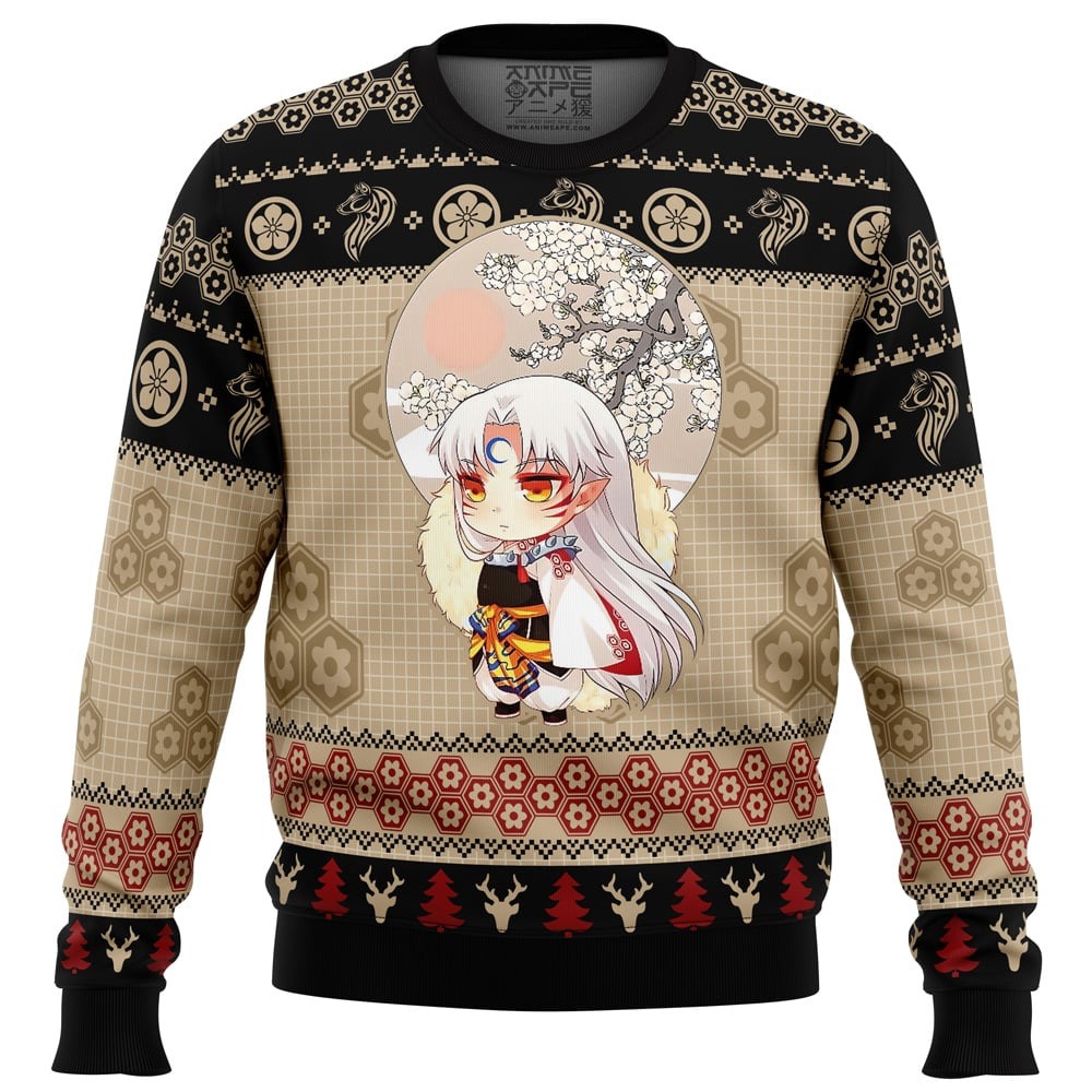 Chibi Seshomaru Inuyasha All Over Print Ugly Hoodie 3D Zip Hoodie 3D Ugly Christmas Sweater 3D Fleece Hoodie