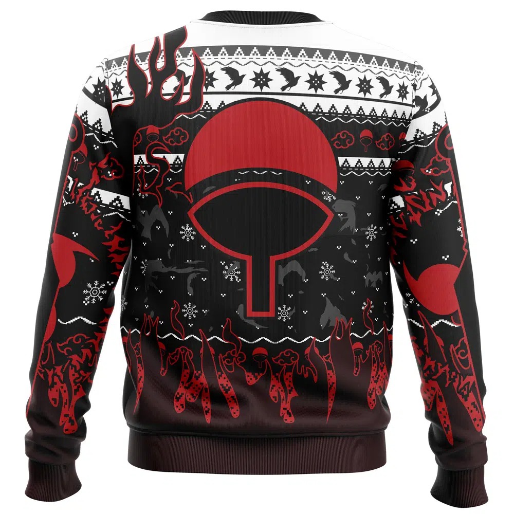 Uchiha Emblem Naruto All Over Print Ugly Hoodie 3D Zip Hoodie 3D Ugly Christmas Sweater 3D Fleece Hoodie