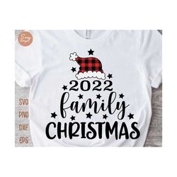 christmas 2022 family shirt svg, christmas 2022 svg, santa hat buffalo plaid svg, family christmas svg, christmas matching family shirts