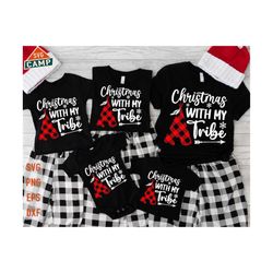 christmas with my tribe svg, buffalo plaid svg, merry christmas svg, tribe svg, tent svg, family christmas svg, family christmas shirts svg
