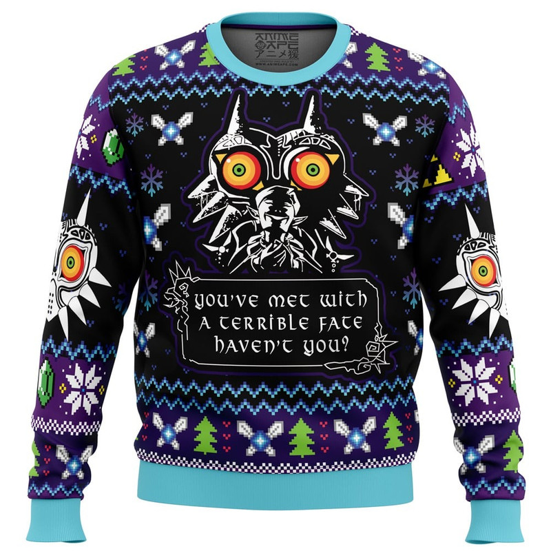 Terrible Fate Majora's Mask The Legend of Zelda Ugly Hoodie 3D Zip Hoodie 3D Ugly Christmas Sweater 3D Fleece Hoodie