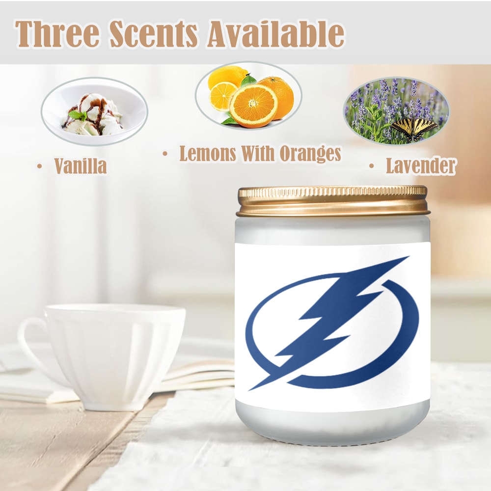 Tampa Bay Lightning Candle, Soy Wax, Scented, Frosted Glass Candle Cup - Large Size.png
