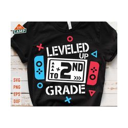 leveled up to 2nd grade svg, second grade svg, 2nd grade svg, back to school svg, first day of school svg, hello 2nd grade, boy school shirt