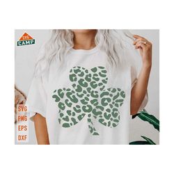 leopard shamrock svg, shamrock svg, st patricks day svg, lucky svg, st pattys day svg, shamrock png, clover svg, st patricks day shirt