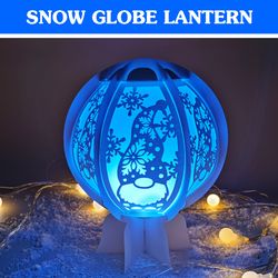 Christmas snow globe lantern svg | Gnome christmas lantern | Cricut lantern template | Christmas lantern svg