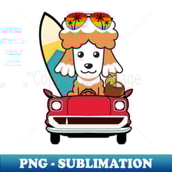 funny poodle driving a car - png sublimation digital download - perfect for creative projects
