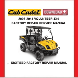 CUB CADET VOLUNTEER 4X4 Utility Vehicle Service Repair Manual pdf Download
