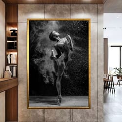 ballerina woman canvas wall art, dancer woman canvas print art, dancing woman canvas print art, ready to hang canvas wal
