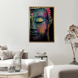 buddha wall art canvas painting, , colorful buddha canvas painting wall art, yoga center wall art