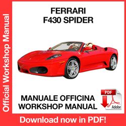 workshop manual service repair service repair ferrari f430 spider (2004-2009) (en)