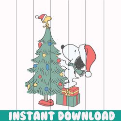 vintage peanuts dog christmas tree svg for cricut files