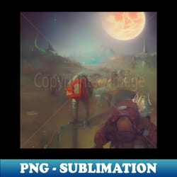 walking to the moon - vintage sublimation png download - perfect for creative projects