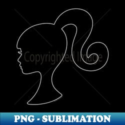 barbie ponytail silhouette long sl - trendy sublimation digital download - enhance your apparel with stunning detail