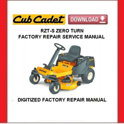 Cub Cadet RZT-S Zero Turn Mower Service Repair Manual pdf Download