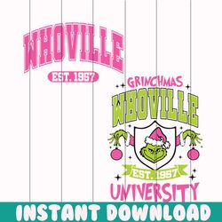 grinchmas whoville university est 1957 svg for cricut files