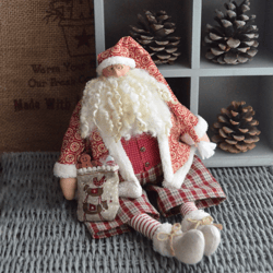 Santa Tilda Vintage Handmade Santa Santa Doll Christmas Doll Christmas Decor Gift Santa with Gifts Interior Doll