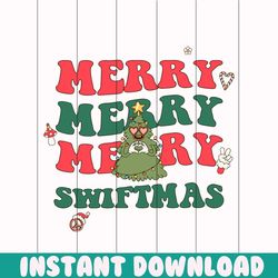 merry swiftmas funny christmas tree svg cutting digital file