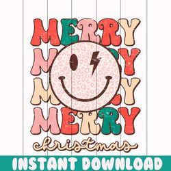 groovy smiley face merry christmas png download
