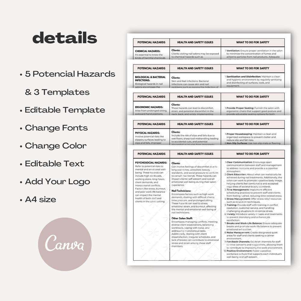 Nail Tech Hazards Checklistpng