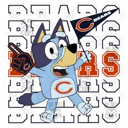 Chicago Bears Bluey high resolution png image clipart sublimation design dtf printable