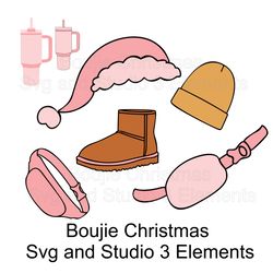 Bougie Christmas element svg cutting files for cricut and silhouette machine stanley svg fur boots fanny pack