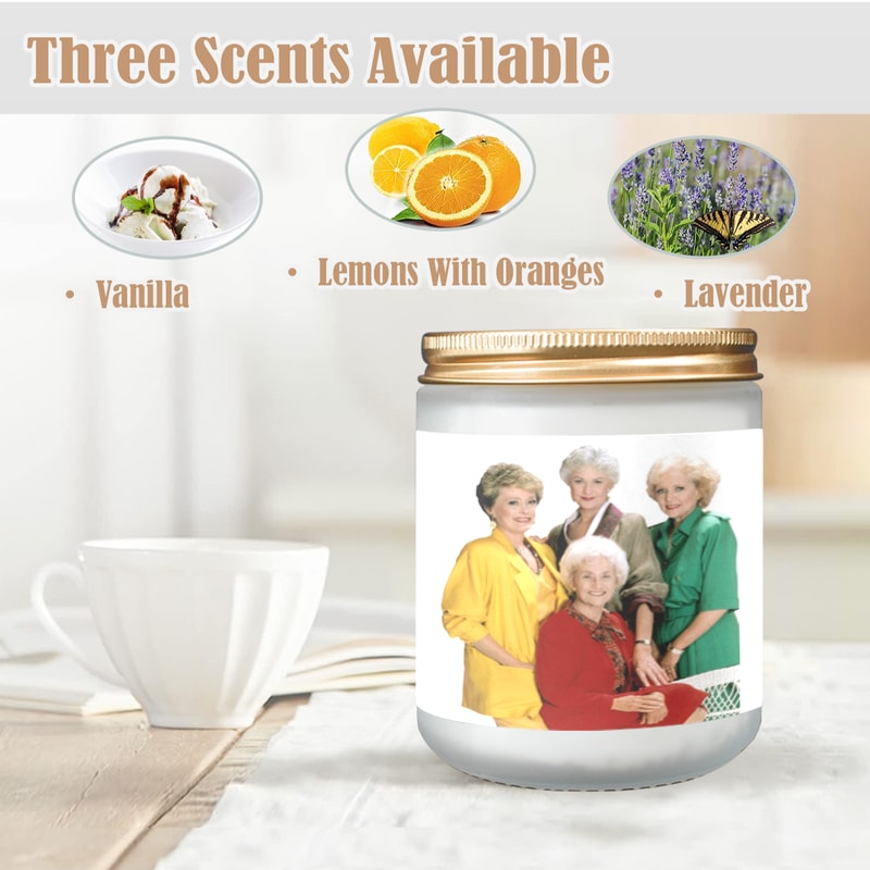 Golden Girls Candle, Soy Wax, Scented, Frosted Glass Candle Cup - Large Size.png