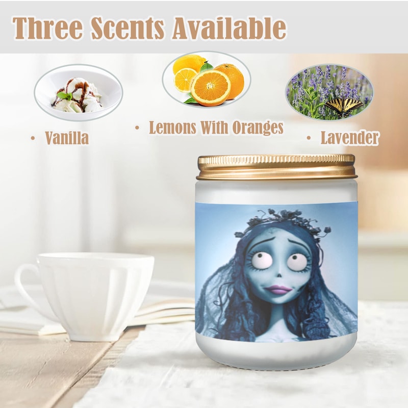 Corpse Bride Candle, Soy Wax, Scented, Frosted Glass Candle Cup - Large Size.png