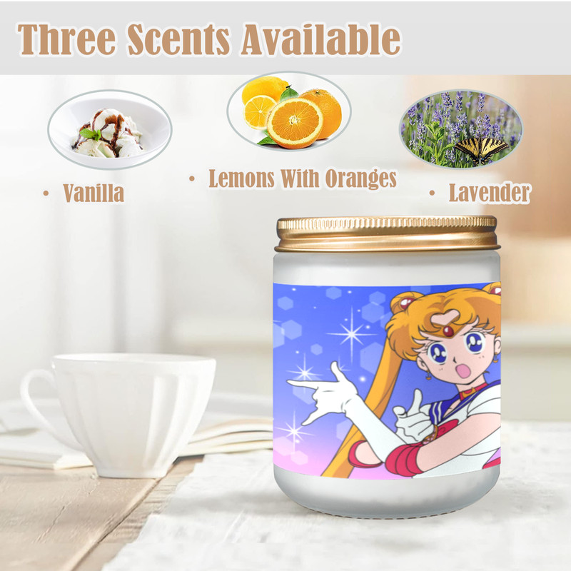 Sailor Moon Candle, Soy Wax, Scented, Frosted Glass Candle Cup - Large Size.png
