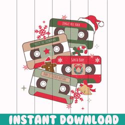 vintage christmas music cassette tapes svg cricut files