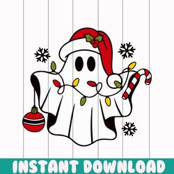 spooky christmas santa ghost svg cutting digital file