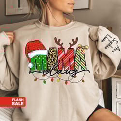 custom mama claus sweatshirt, grandma christmas shirt, nana christmas sweater, personalized gift for mom, christmas crew