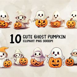 10 cute ghost pumpkin png, halloween svg, cute halloween, halloween, halloween png 54
