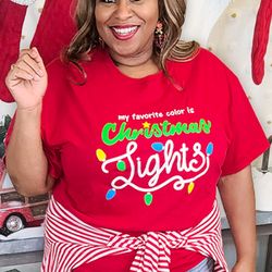 my favorite color is christmas lights t-shirt