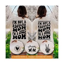 i'm not a regular mom i'm a cheer mom png svg, cheer mom svg png, cheer funny, cheer sublimation cut file