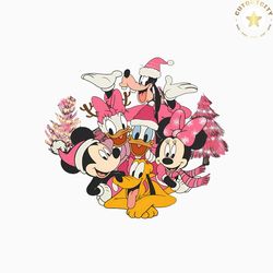 pink disney christmas tree mickey and friends png download