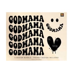 godmama svg png, baptism mom svg, mom quote, godmother saying, mother svg, mother's day svg, wavy stacked svg sublimation cut file