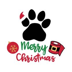 dog paw svg, png, jpg, dxf, merry christmas svg, christmas cut file, logo christmas svg, instant download