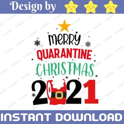 merry quarantine christmas 2021 svg, san-ta with face mask 2021 svg, christmas quarantine tree svg, cricut, clipart, cut