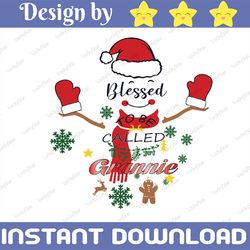 lovely snowman, cute olaf, blessed to be called grannie, santa hat, grandma gift png, instant download/png printable/ su
