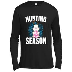 hunting season cute bunny funny easter t shirt long sleeve moisture absorbing shirt